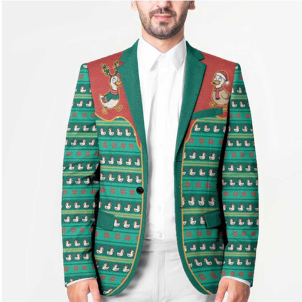 Western Yoke Blazer Merry Duckmas Funny Style - Wonder Print Shop