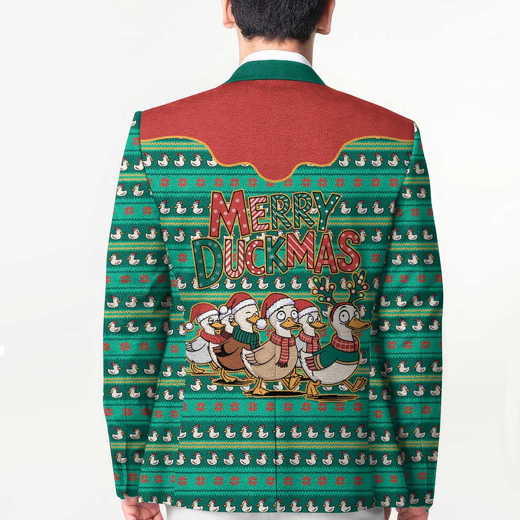 Western Yoke Blazer Merry Duckmas Funny Style - Wonder Print Shop