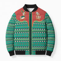 Western Yoke Bomber Puffer Jacket Merry Duckmas Funny Style - Wonder Print Shop