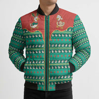 Western Yoke Bomber Puffer Jacket Merry Duckmas Funny Style - Wonder Print Shop