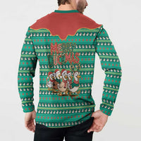Western Yoke Button Sweatshirt Merry Duckmas Funny Style - Wonder Print Shop