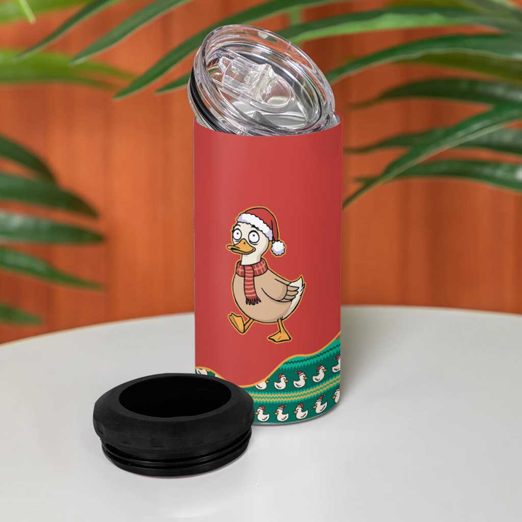 Western Yoke 4 in 1 Can Cooler Tumbler Merry Duckmas Funny Style - Wonder Print Shop