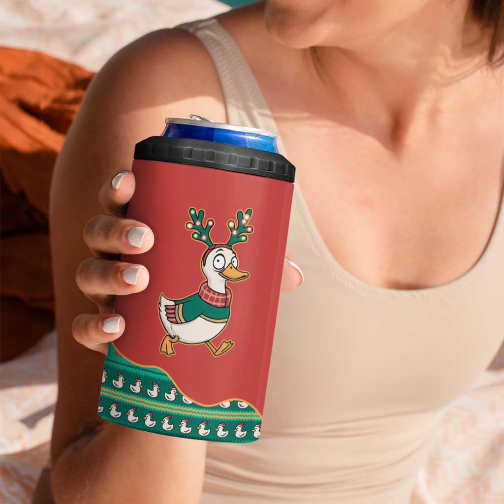 Western Yoke 4 in 1 Can Cooler Tumbler Merry Duckmas Funny Style - Wonder Print Shop