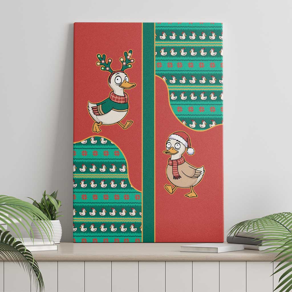 Western Yoke Canvas Wall Art Merry Duckmas Funny Style - Wonder Print Shop