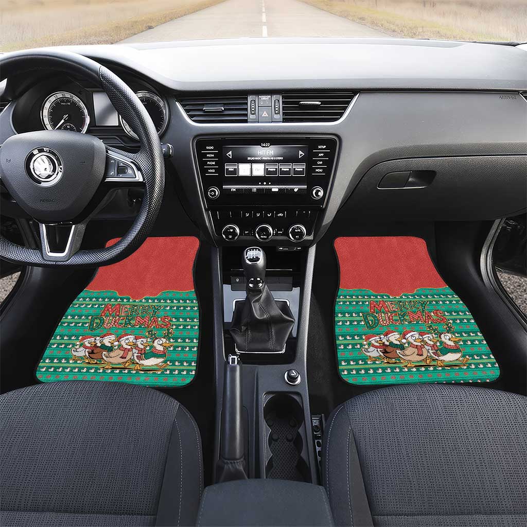 Western Yoke Car Mats Merry Duckmas Funny Style - Wonder Print Shop