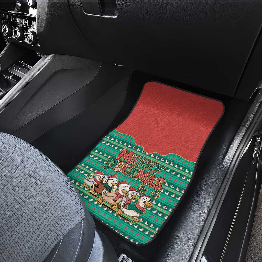 Western Yoke Car Mats Merry Duckmas Funny Style - Wonder Print Shop