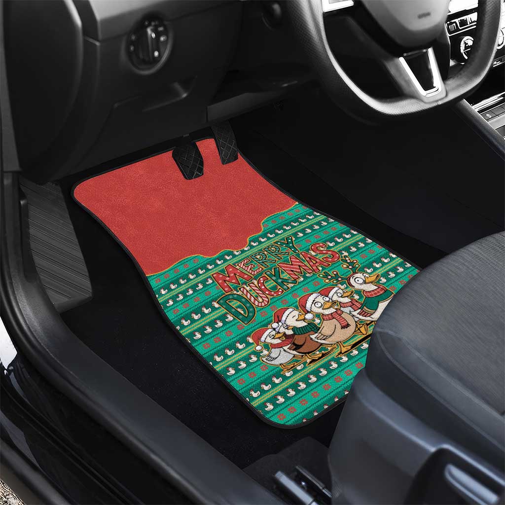 Western Yoke Car Mats Merry Duckmas Funny Style - Wonder Print Shop