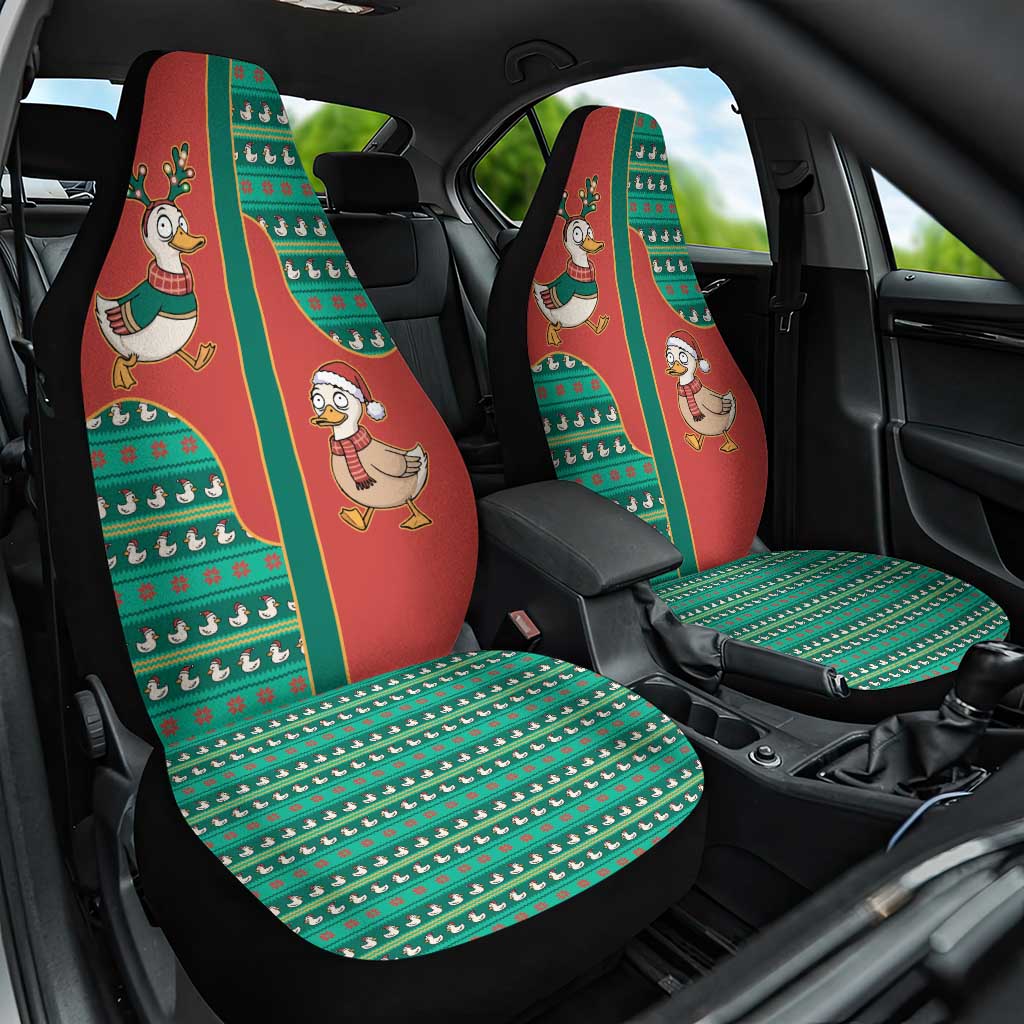 Western Yoke Car Seat Cover Merry Duckmas Funny Style - Wonder Print Shop