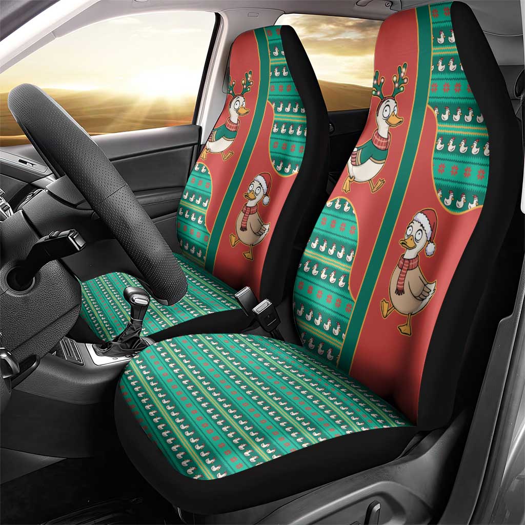 Western Yoke Car Seat Cover Merry Duckmas Funny Style - Wonder Print Shop