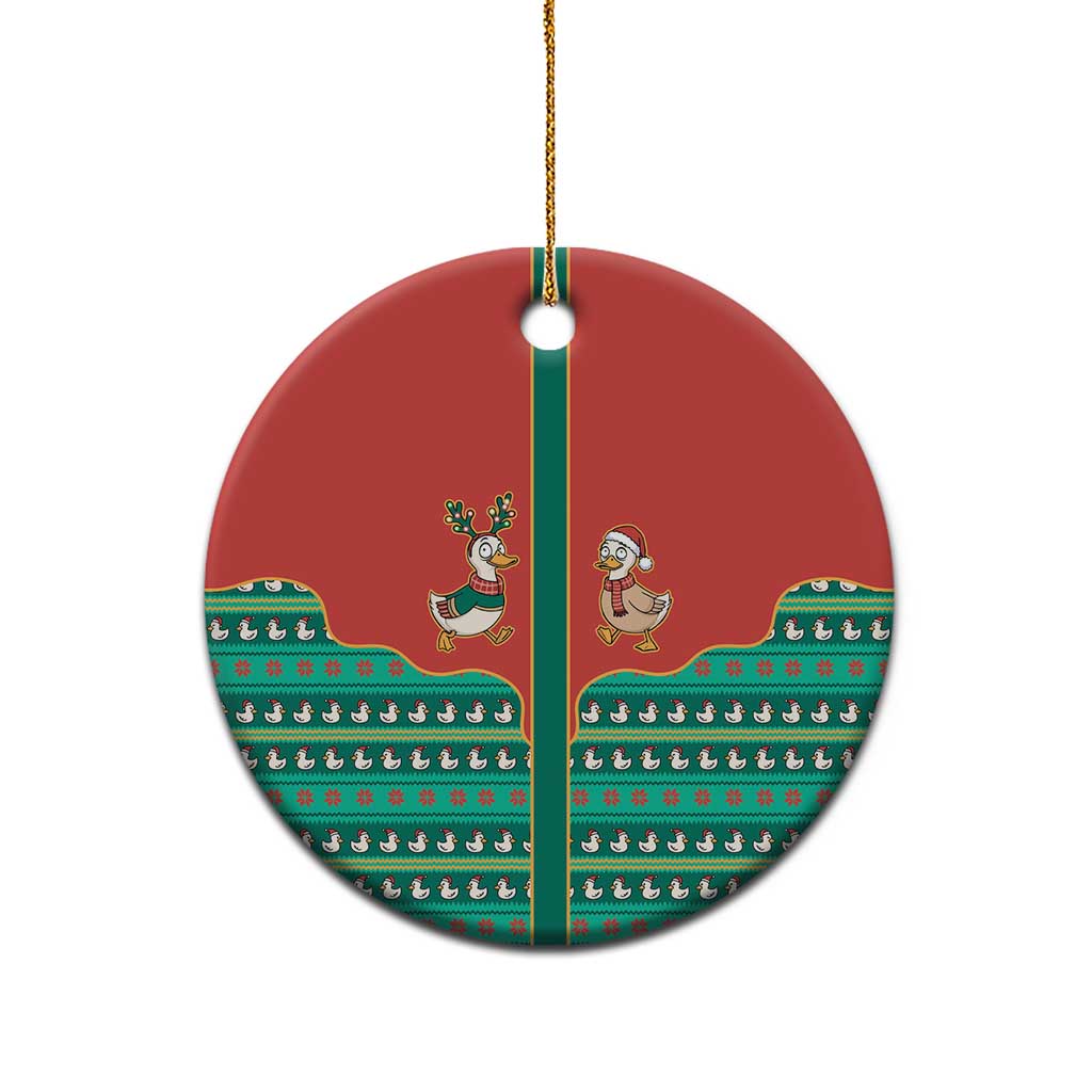 Western Yoke Ceramic Ornament Merry Duckmas Funny Style - Wonder Print Shop