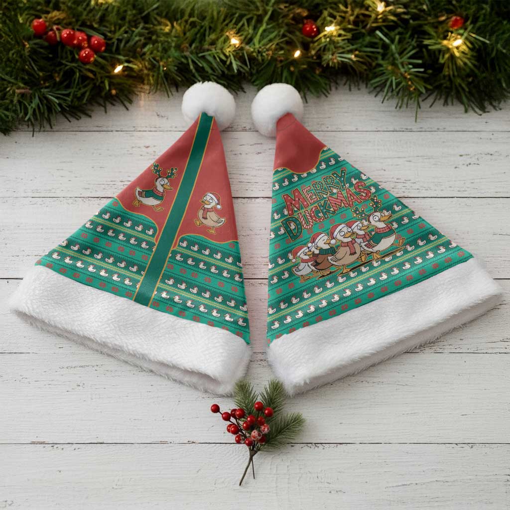 Western Yoke Christmas Santa Hat Merry Duckmas Funny Style - Wonder Print Shop
