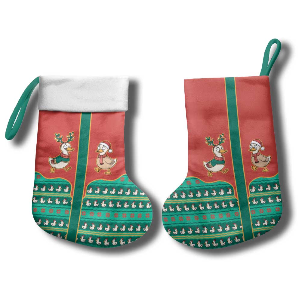 Western Yoke Christmas Stocking Merry Duckmas Funny Style - Wonder Print Shop