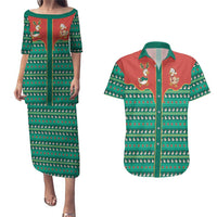 Western Yoke Couples Matching Puletasi and Hawaiian Shirt Merry Duckmas Funny Style - Wonder Print Shop
