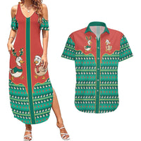Western Yoke Couples Matching Summer Maxi Dress and Hawaiian Shirt Merry Duckmas Funny Style - Wonder Print Shop