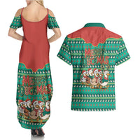 Western Yoke Couples Matching Summer Maxi Dress and Hawaiian Shirt Merry Duckmas Funny Style - Wonder Print Shop