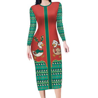 Western Yoke Family Matching Long Sleeve Bodycon Dress and Hawaiian Shirt Merry Duckmas Funny Style - Wonder Print Shop