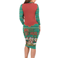 Western Yoke Family Matching Long Sleeve Bodycon Dress and Hawaiian Shirt Merry Duckmas Funny Style - Wonder Print Shop