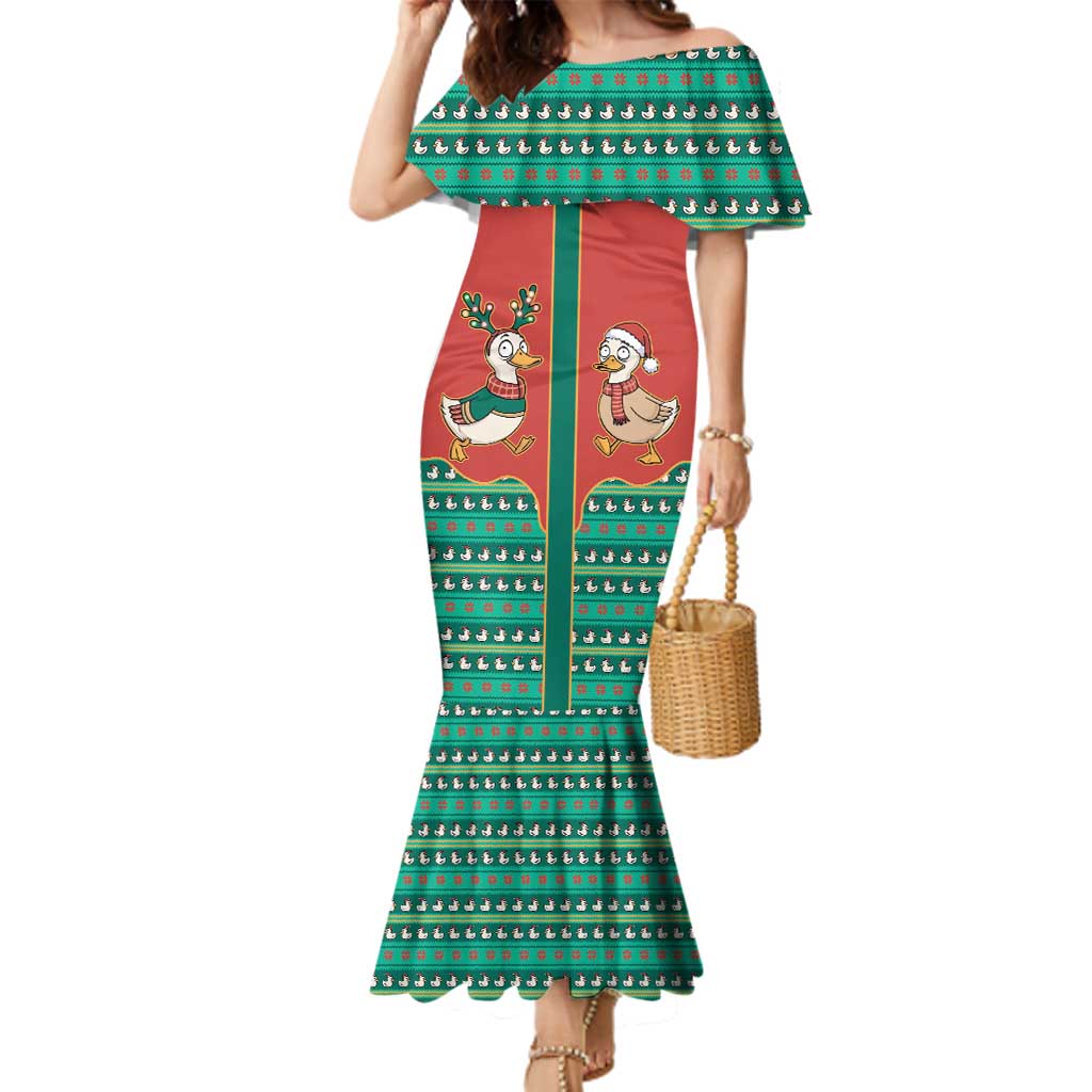 Western Yoke Family Matching Mermaid Dress and Hawaiian Shirt Merry Duckmas Funny Style - Wonder Print Shop