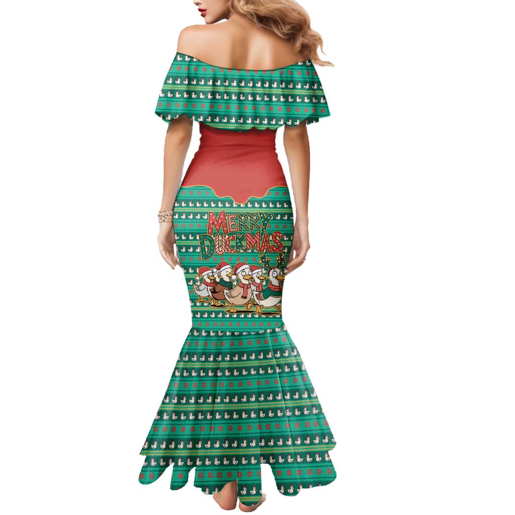Western Yoke Family Matching Mermaid Dress and Hawaiian Shirt Merry Duckmas Funny Style - Wonder Print Shop