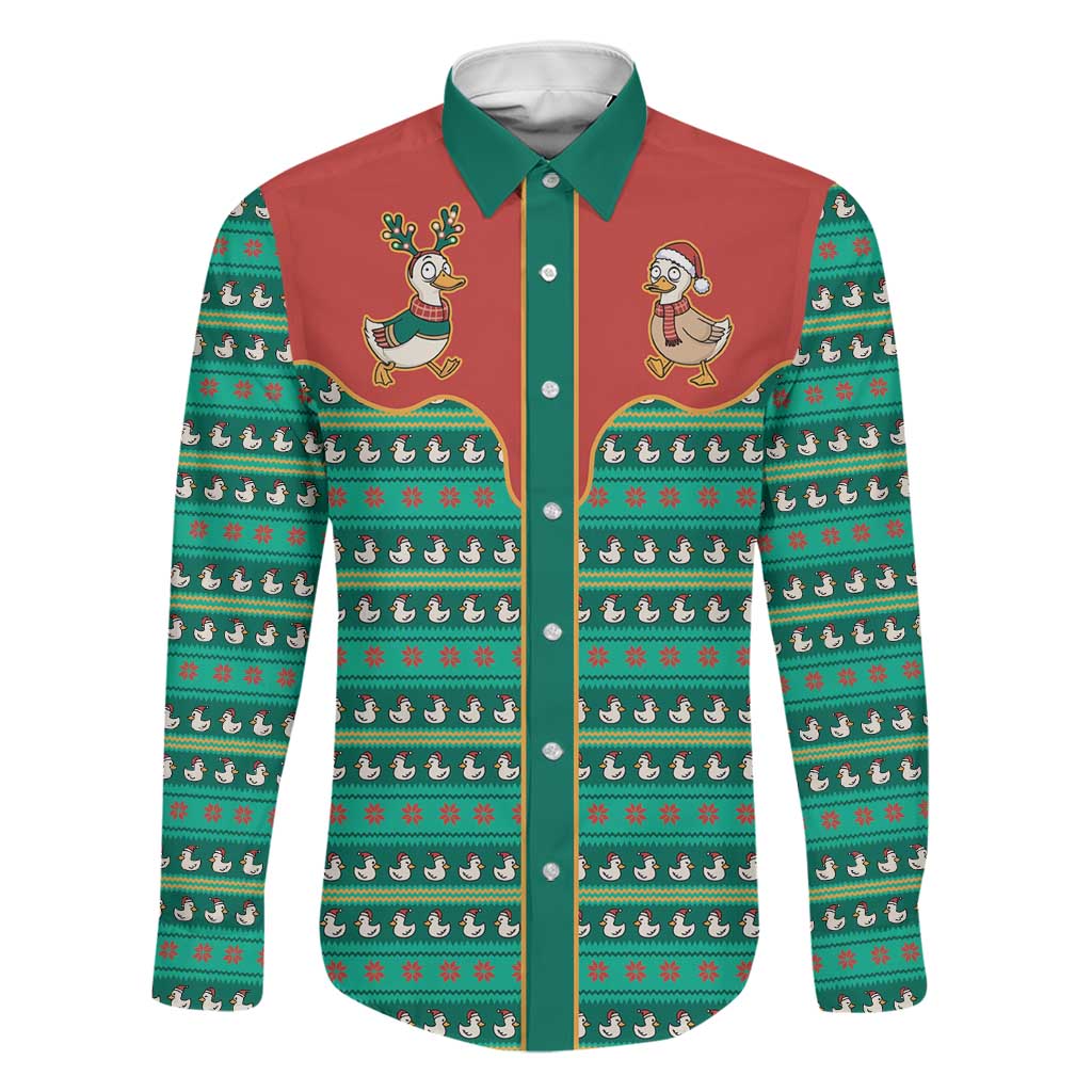 Western Yoke Family Matching Off Shoulder Maxi Dress and Hawaiian Shirt Merry Duckmas Funny Style - Wonder Print Shop