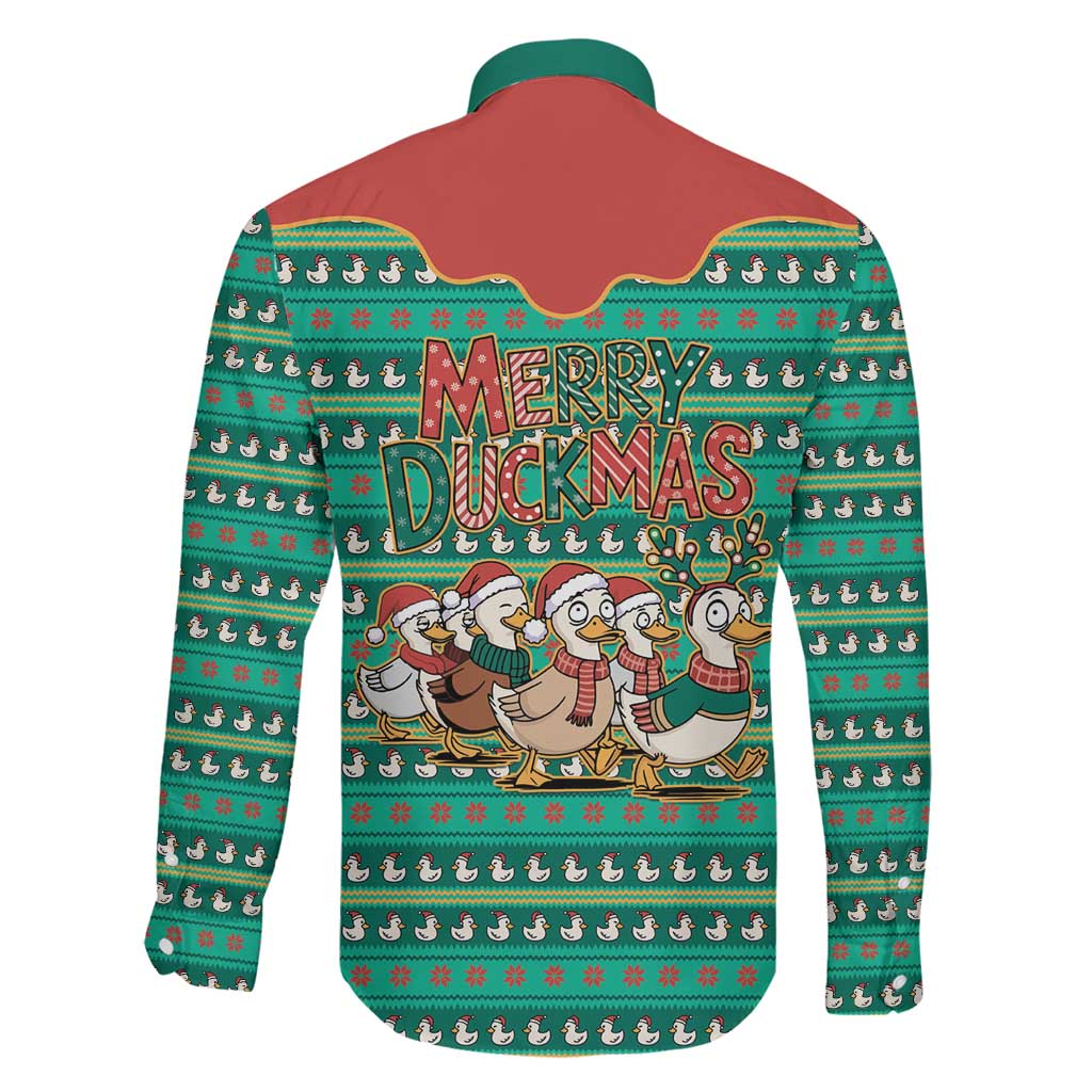 Western Yoke Family Matching Off Shoulder Maxi Dress and Hawaiian Shirt Merry Duckmas Funny Style - Wonder Print Shop