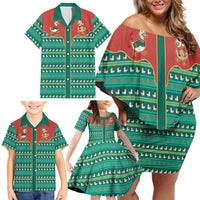 Western Yoke Family Matching Off Shoulder Short Dress and Hawaiian Shirt Merry Duckmas Funny Style - Wonder Print Shop