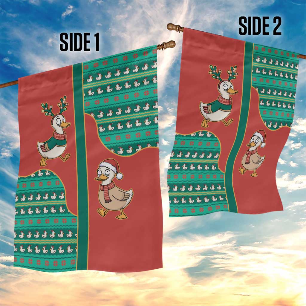 Western Yoke Garden Flag Merry Duckmas Funny Style - Wonder Print Shop