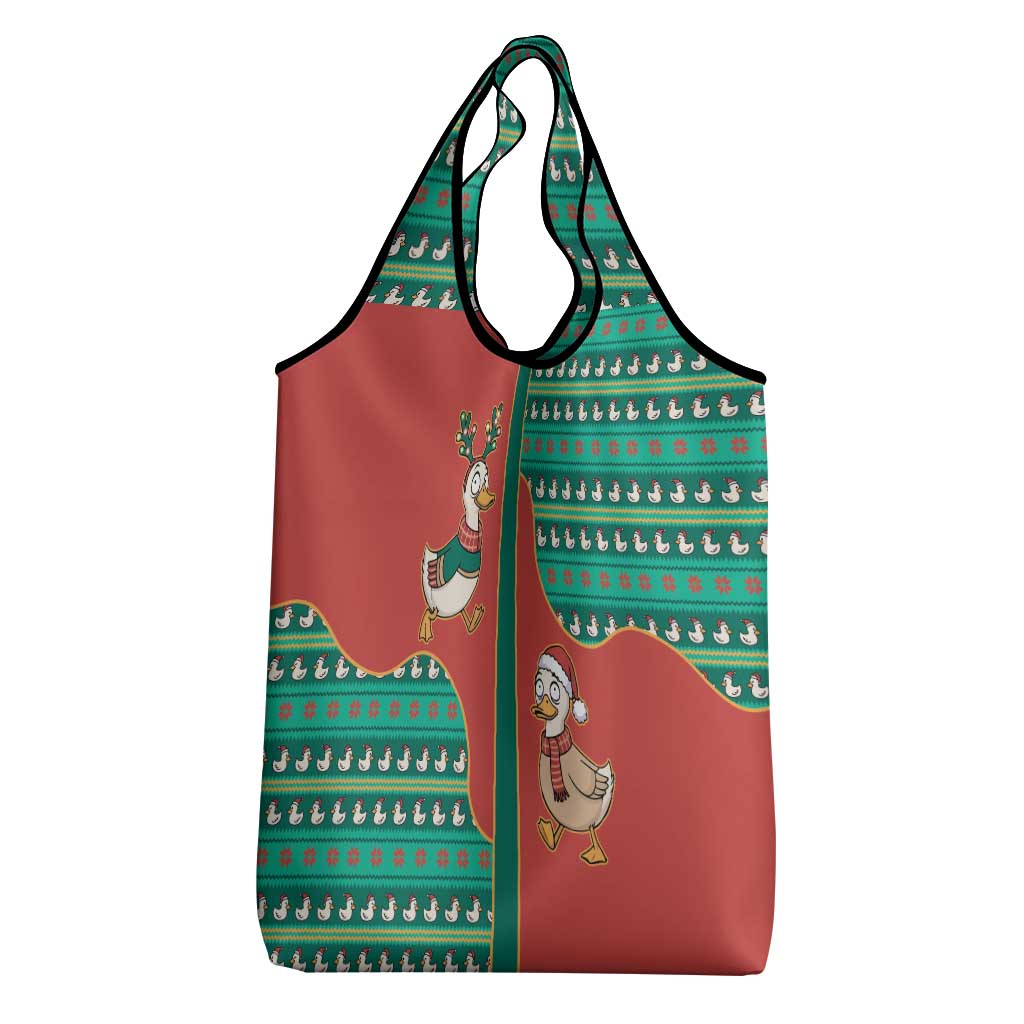 Western Yoke Grocery Bag Merry Duckmas Funny Style - Wonder Print Shop