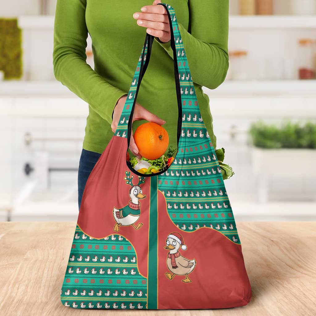 Western Yoke Grocery Bag Merry Duckmas Funny Style - Wonder Print Shop
