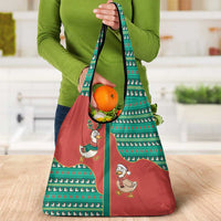 Western Yoke Grocery Bag Merry Duckmas Funny Style - Wonder Print Shop