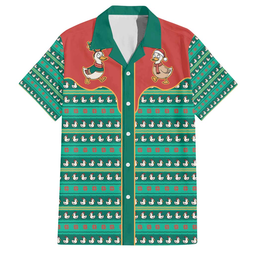 Western Yoke Hawaiian Shirt Merry Duckmas Funny Style - Wonder Print Shop