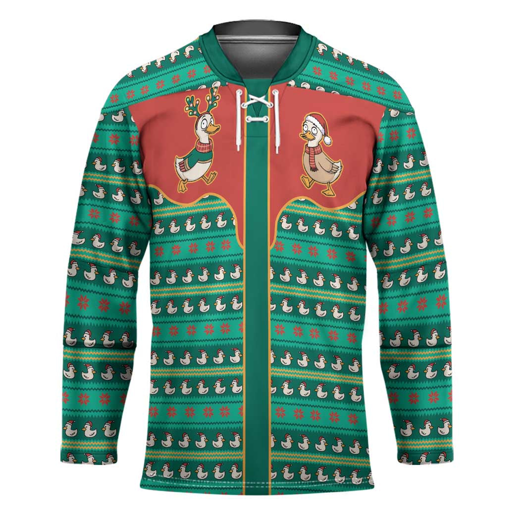 Western Yoke Hockey Jersey Merry Duckmas Funny Style - Wonder Print Shop
