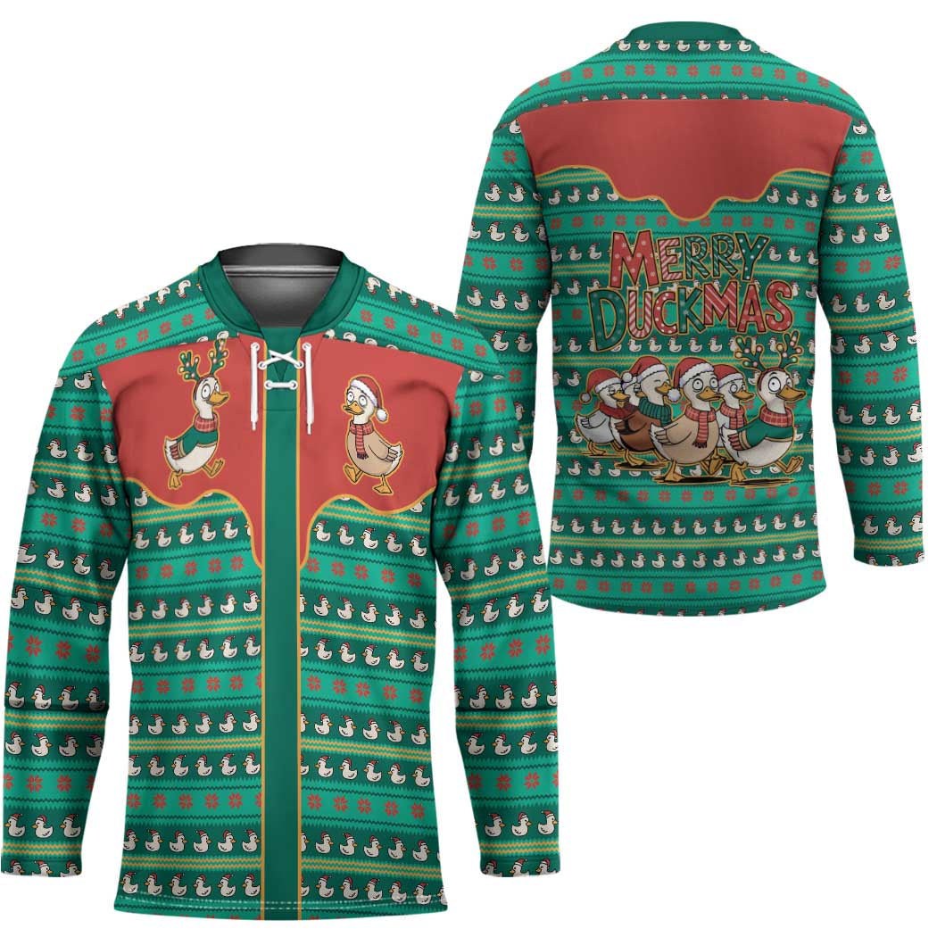 Western Yoke Hockey Jersey Merry Duckmas Funny Style - Wonder Print Shop