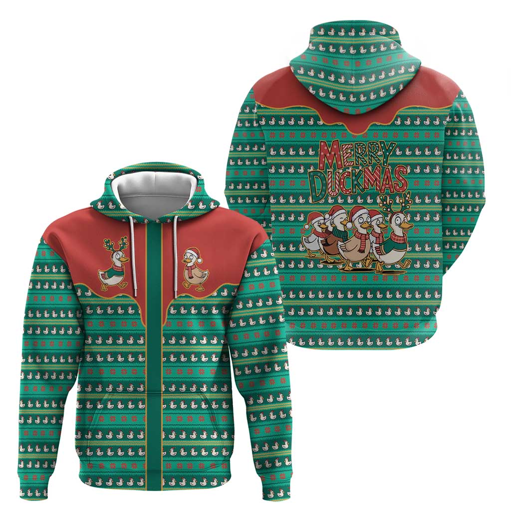 Western Yoke Hoodie Merry Duckmas Funny Style - Wonder Print Shop