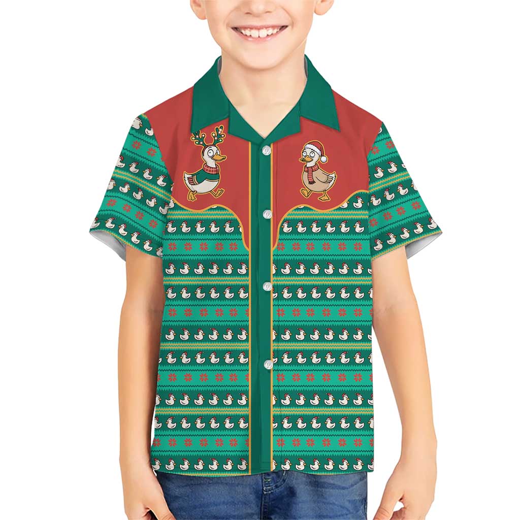 Western Yoke Kid Hawaiian Shirt Merry Duckmas Funny Style - Wonder Print Shop