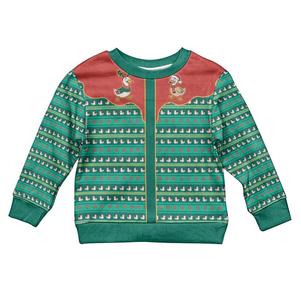 Western Yoke Kid Ugly Christmas Sweater Merry Duckmas Funny Style - Wonder Print Shop