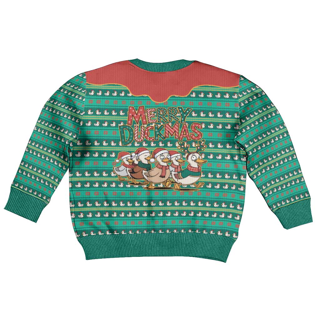 Western Yoke Kid Ugly Christmas Sweater Merry Duckmas Funny Style - Wonder Print Shop