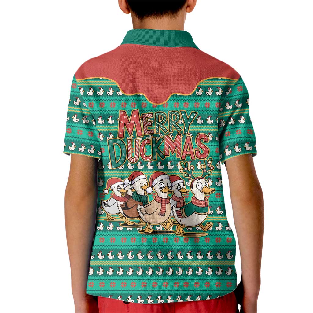 Western Yoke Kid Polo Shirt Merry Duckmas Funny Style - Wonder Print Shop