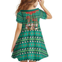 Western Yoke Kid Short Sleeve Dress Merry Duckmas Funny Style - Wonder Print Shop