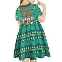 Western Yoke Kid Short Sleeve Dress Merry Duckmas Funny Style - Wonder Print Shop