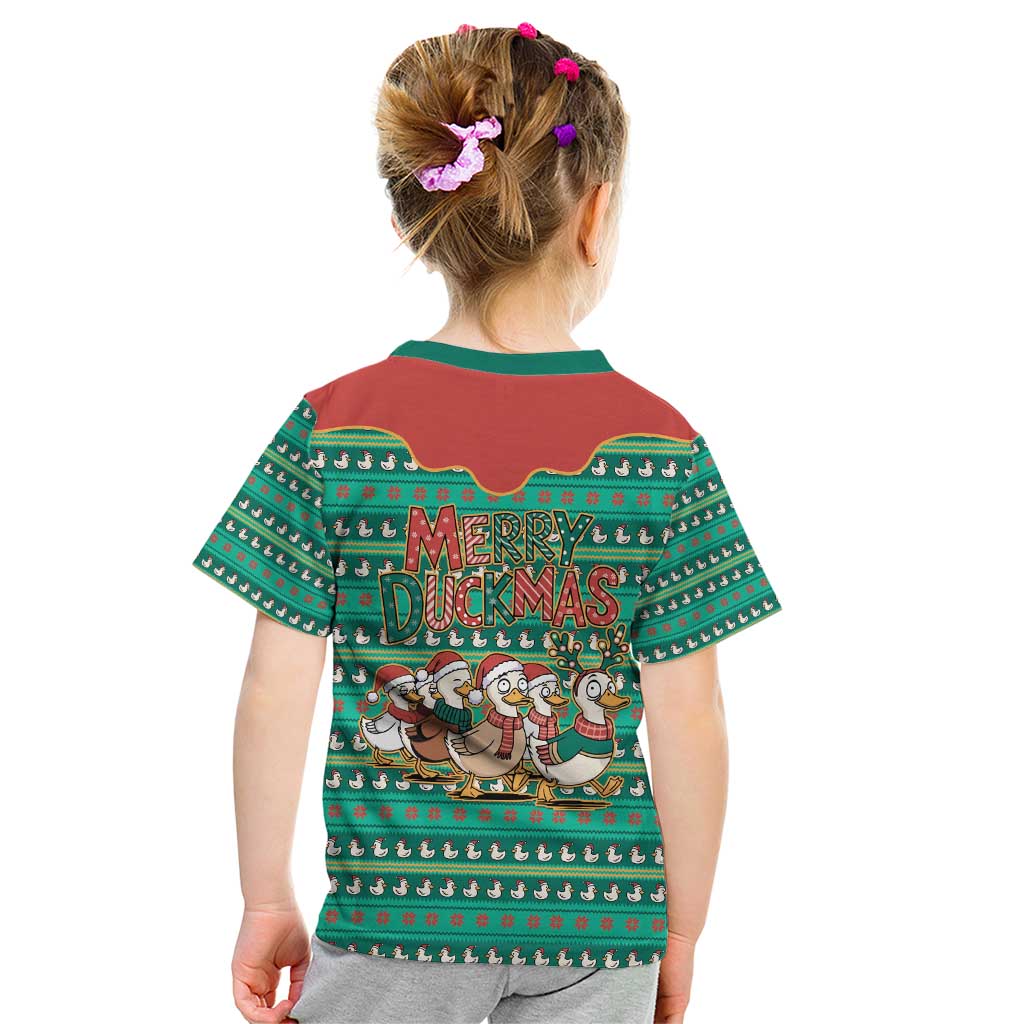 Western Yoke Kid T Shirt Merry Duckmas Funny Style - Wonder Print Shop