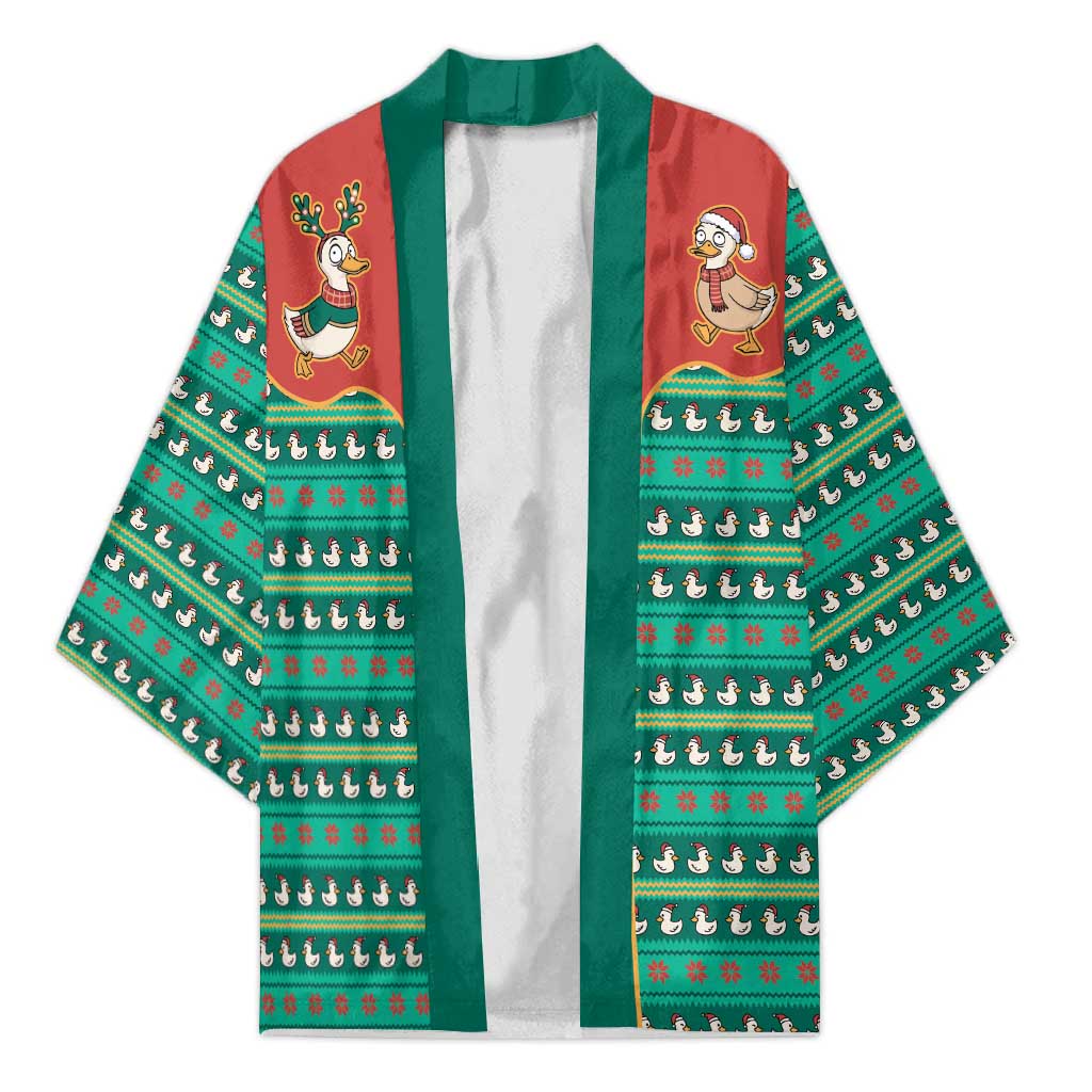 Western Yoke Kimono Merry Duckmas Funny Style - Wonder Print Shop