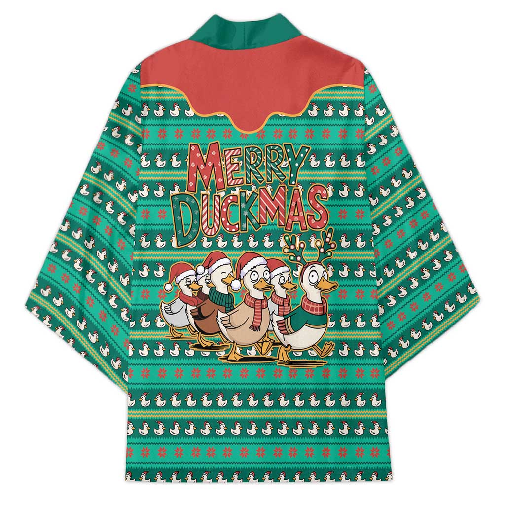 Western Yoke Kimono Merry Duckmas Funny Style - Wonder Print Shop