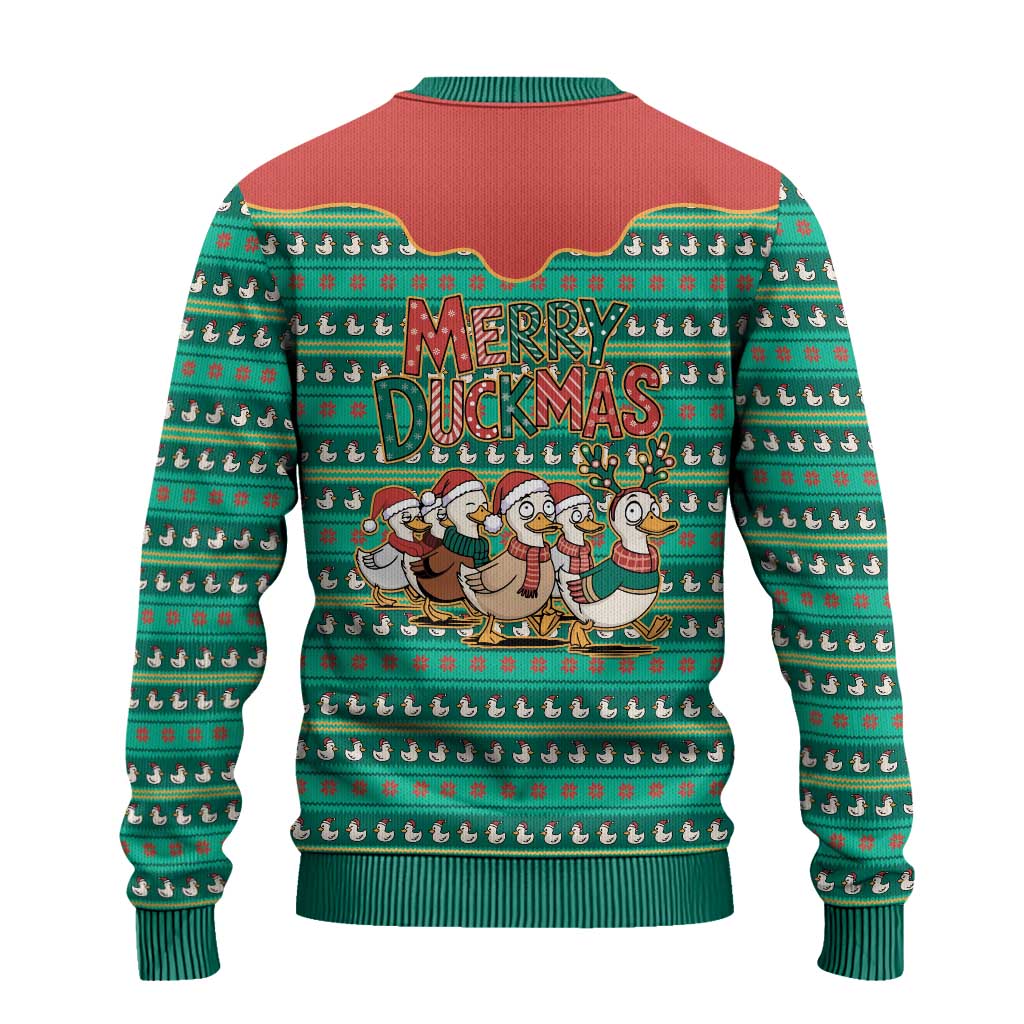 Western Yoke Ugly Christmas Sweater Merry Duckmas Funny Style - Wonder Print Shop