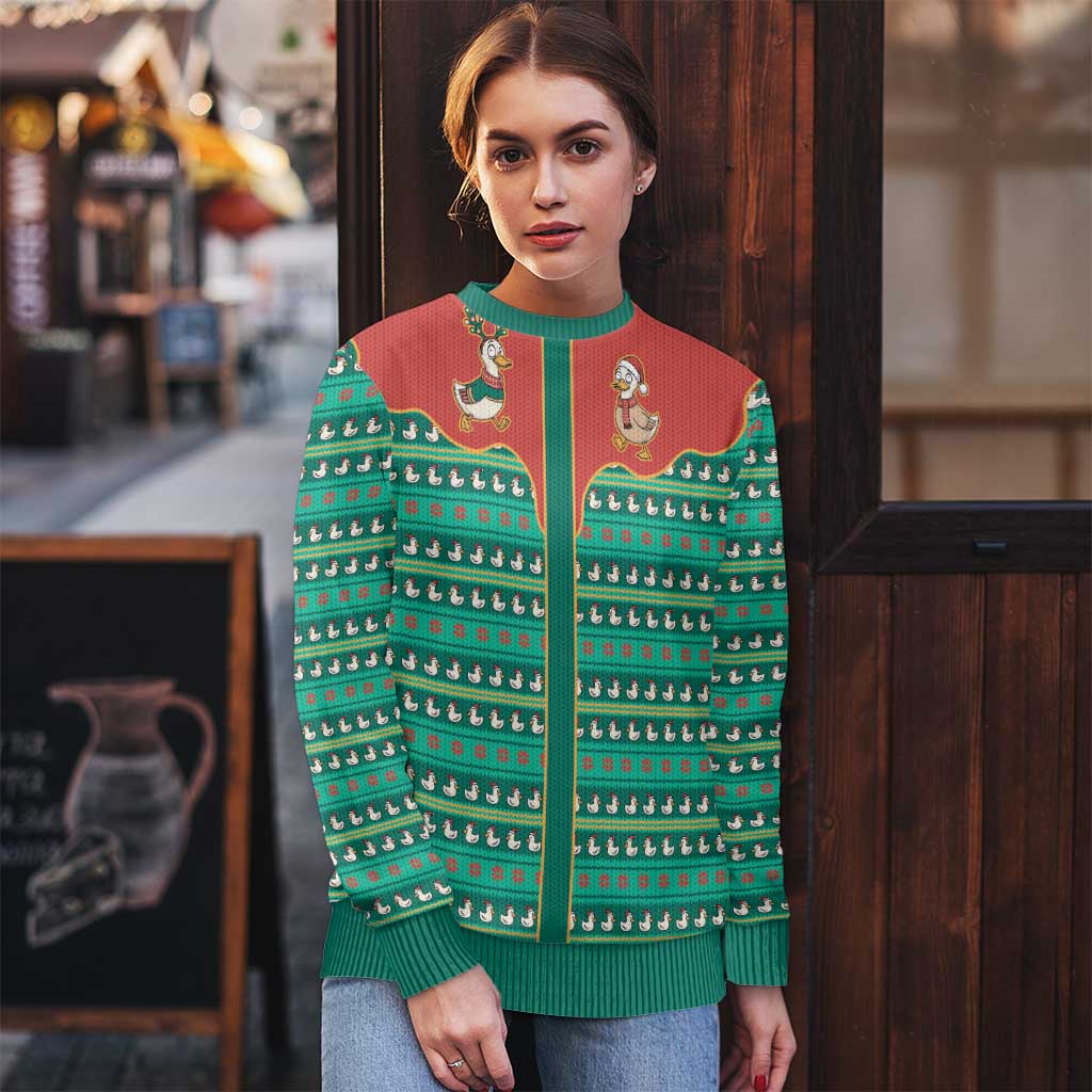 Western Yoke Ugly Christmas Sweater Merry Duckmas Funny Style - Wonder Print Shop