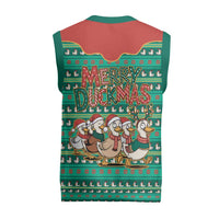 Western Yoke Christmas Knitted V-Neck Vest Merry Duckmas Funny Style - Wonder Print Shop