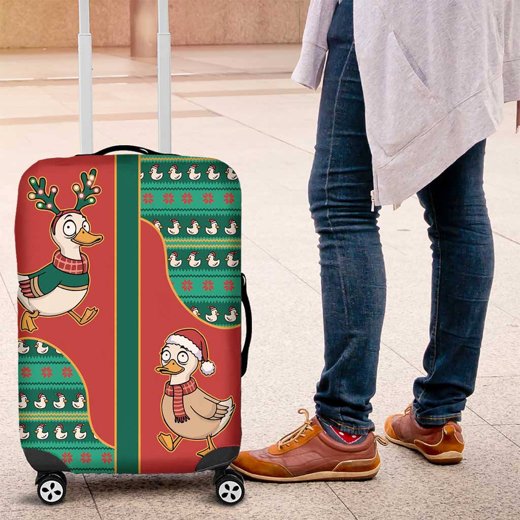 Western Yoke Luggage Cover Merry Duckmas Funny Style - Wonder Print Shop