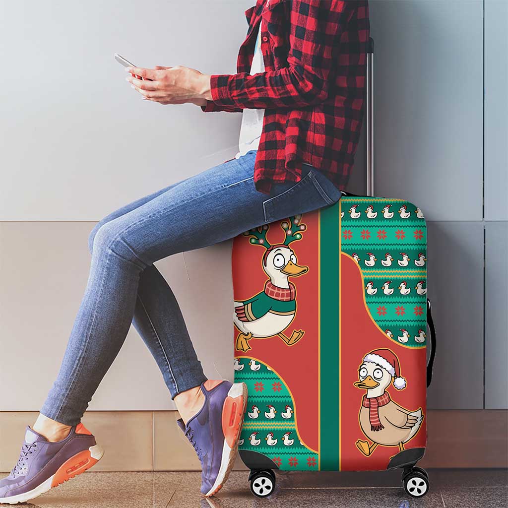 Western Yoke Luggage Cover Merry Duckmas Funny Style - Wonder Print Shop