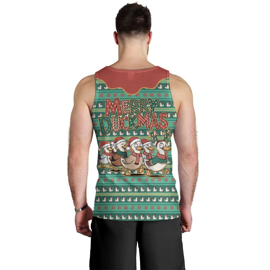 Western Yoke Men Tank Top Merry Duckmas Funny Style - Wonder Print Shop