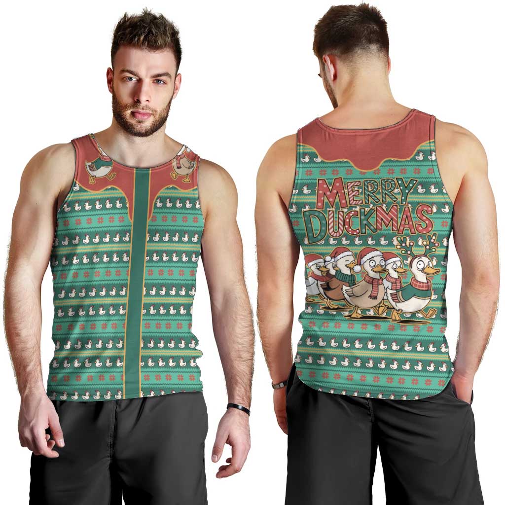 Western Yoke Men Tank Top Merry Duckmas Funny Style - Wonder Print Shop